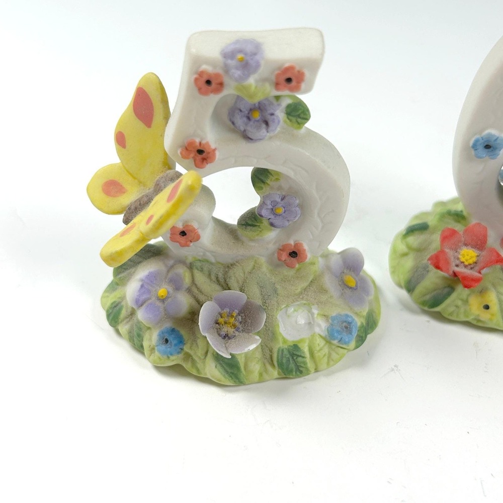 George Good Porcelain Birthday Number Cake Toppers Set of 7 Vintage 1980s - Picture 5 of 14